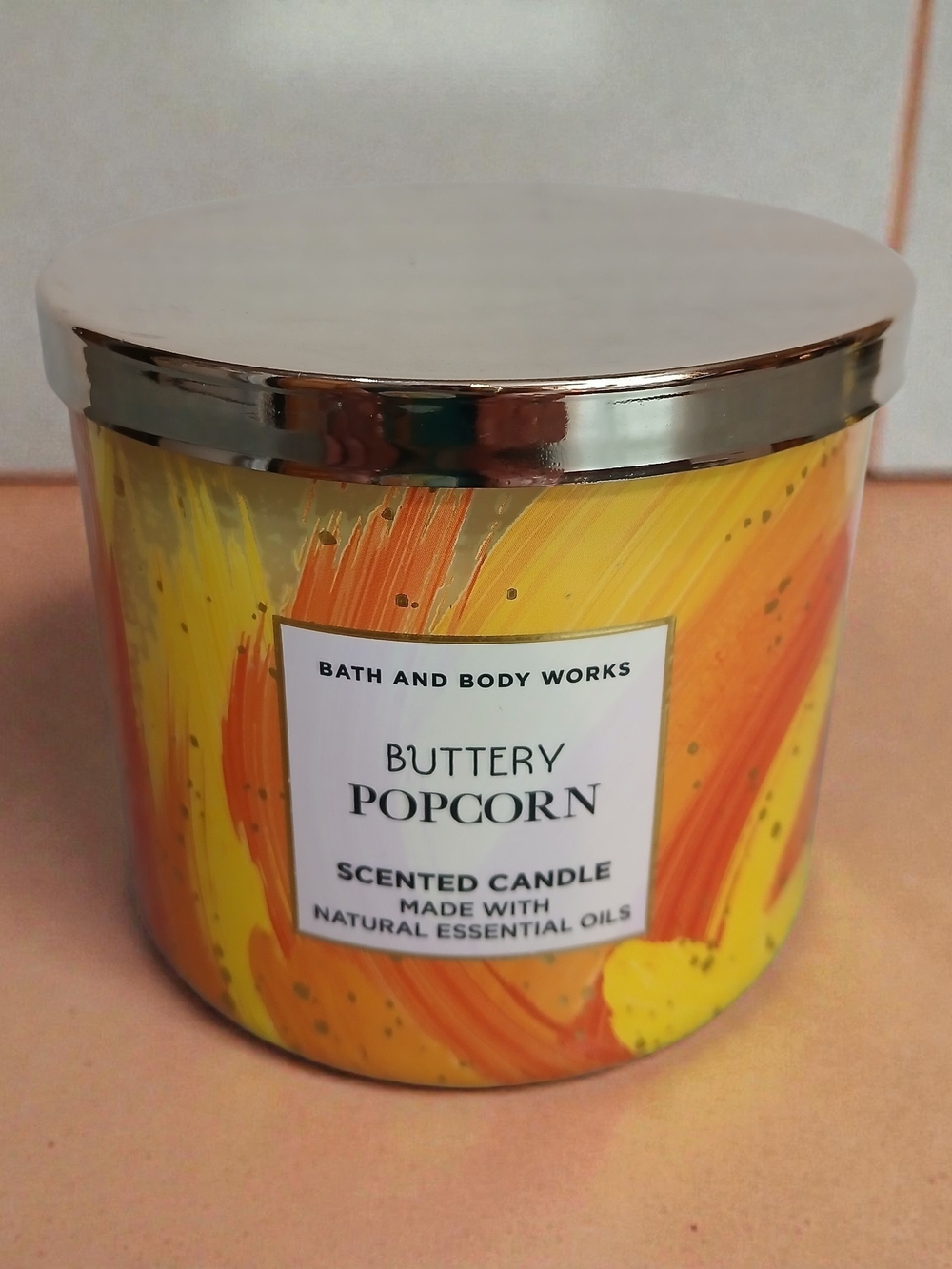 Bath & Body Works Buttery Popcorn Scented Candle - Yellow, Orange